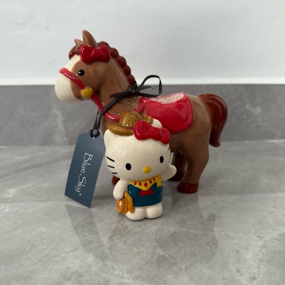 Blue Sky Clayworks Other - Hello Kitty Blue Sky Western Cowgirl Horse Ceramic Tea Light Holder Home Decor
